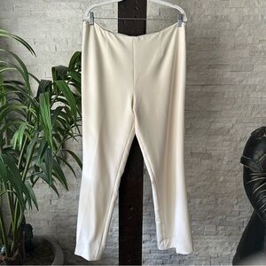 RALPH LAUREN Black Label Cream “Alandra” Crepe Wool Blend Trousers Size 14